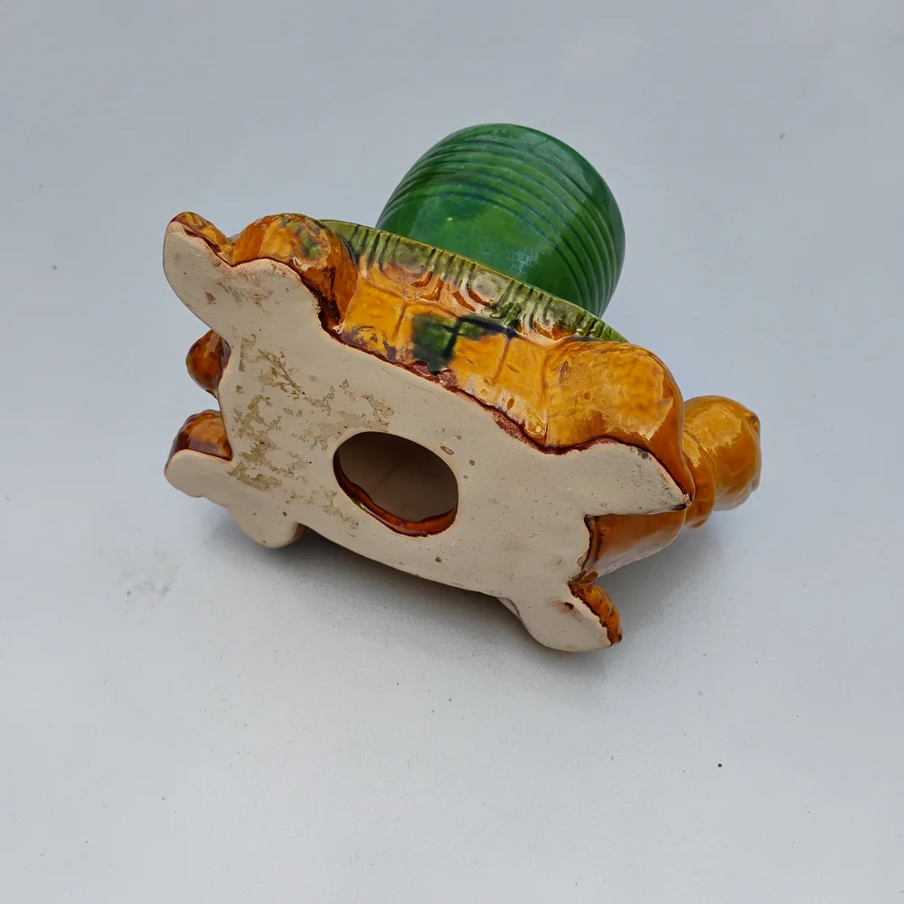 Green and Orange Turtle Planter